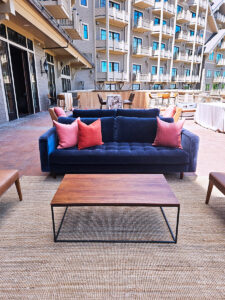 Sven Blue Velvet Sofa