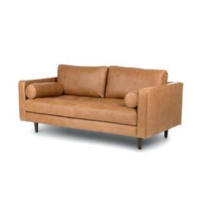 Charme Tan Leather Love Seat