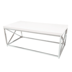 Contemporary Glossy White & Chrome Coffee Table