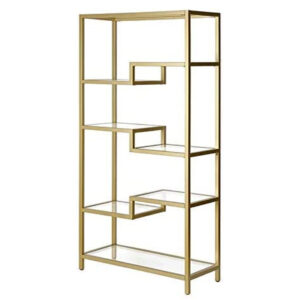 Geometric Gold & Glass Etagere