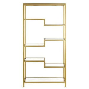 Geometric Gold & Glass Etagere