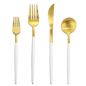 Hampton White & Gold Flatware