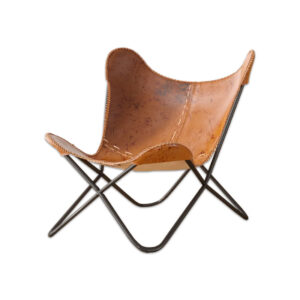 Marco Brown Leather Butterfly Chair