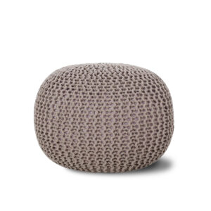 Nahunta Knit Weave Brown Pouf 20″