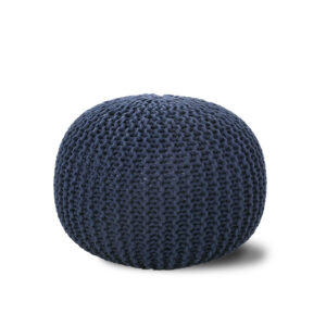 Nahunta Knit Weave Navy Pouf 20″