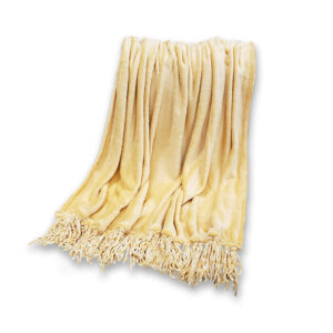 Ochre Plush Throw Blanket