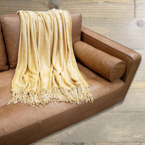 Ochre Plush Throw Blanket