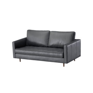Oxford Gray Leather Love Seat