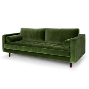 Sven Grass Green Velvet Sofa