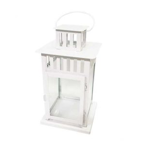 White Framed Lantern 11 inch