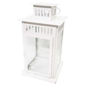 White Framed Lantern 17 inch