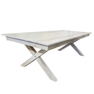 Whitewash Wood Dining Table 8′