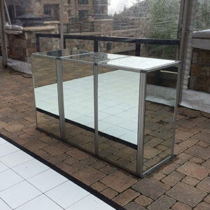 Silver Frame Mirrored Bar