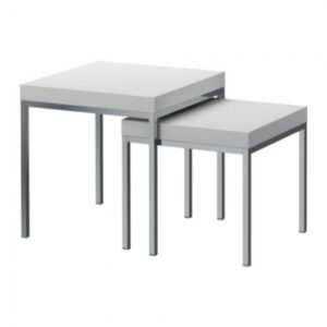 White & Chrome Nesting Tables