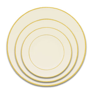 Gold Double Line Ivory China