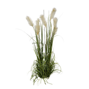 Faux Wheat Grass Plant in Metal Planter 5′