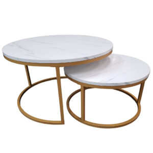 Marble & Gold Round Nesting Coffee Table