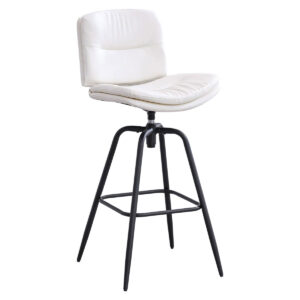 Maxwell White Faux Leather Stool