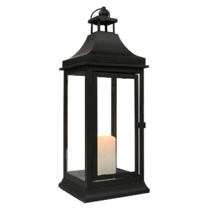 Vintage Black Metal Lantern 19.5″