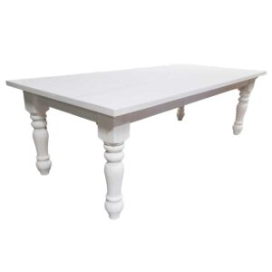 Harvest Whitewash Wood Dining Table 8′