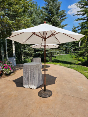 Umbrella White 9′ with Base