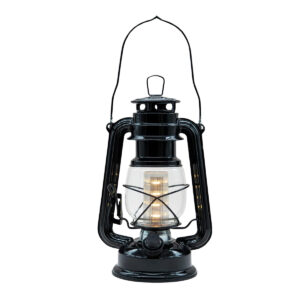 Black LED Hurricane Lantern 9.25″