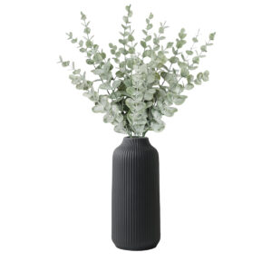 Black Nordic Vase with Eucalyptus