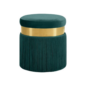 Emerald Fringe Ottoman