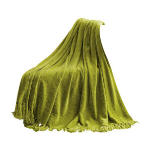 Moss Green Chenille Throw Blanket