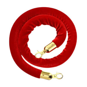 Red Velour Rope (Gold Clasp) 6′