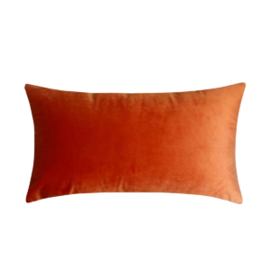 Velvet Burnt Orange Pillow 12″x20″