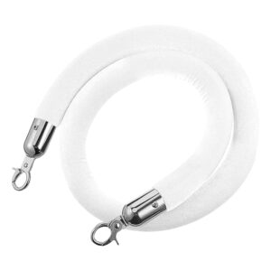 White Velour Rope (Silver Clasp) 5′