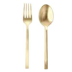 Arezzo Brushed Gold Serving Fork & Spoon