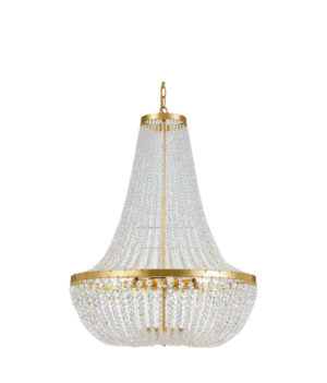 Crystal & Gold Empire Chandelier 24.7″