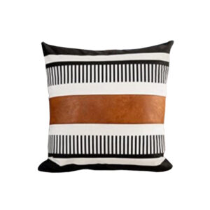 Black and Leather Tribal Pillow