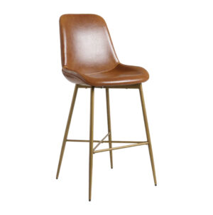 Cognac Leather Barstool