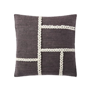 Dark Gray & White Knit Pillow