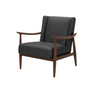 Frances Black Leather Armchair