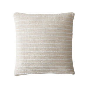 Beige & White Stripe Accent Pillow