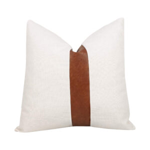 Linen Leather Stripe Pillow