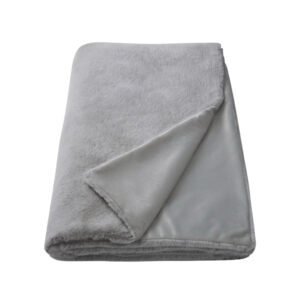 Solid Grey Fur Throw