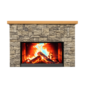 Stone Fireplace with Mantel