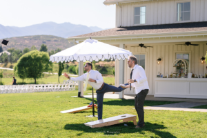 White and Black Tilt Top Umbrella