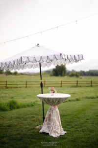 White and Black Tilt Top Umbrella