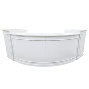 White Keller quarter round bar with pillars on either end for rent in Provo Utah