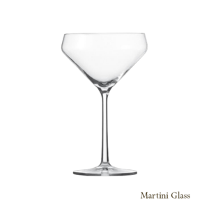 Pure martini glass with clean edges and lines for rent in Park City Utah