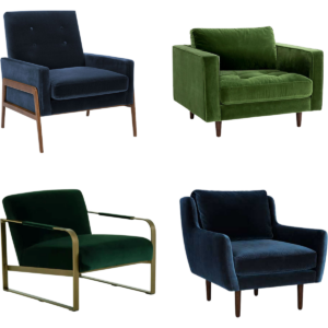 Velvet Accent Chairs