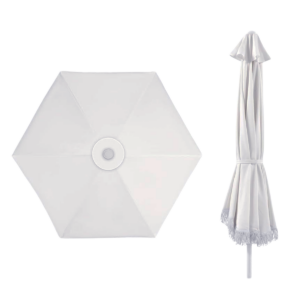White Scalloped Umbrella with Fringe