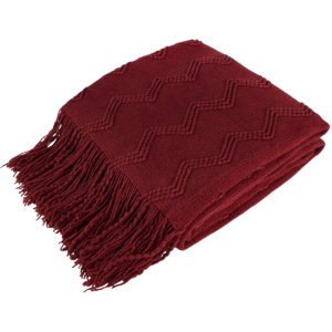 Maroon Knit Throw Blanket