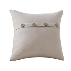 Linen Beige Button Pillow 20″ x 20″